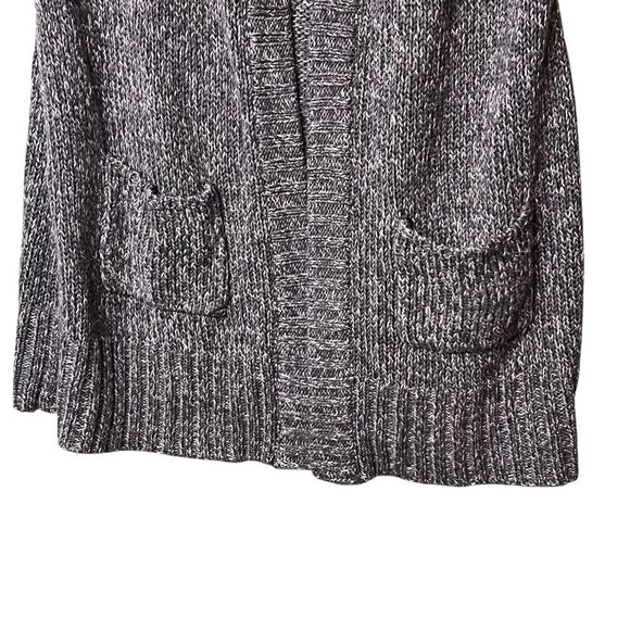 It's Our Time Sweater Womens Medium Gray Hooded Cable Knit Cardigan Button Front - Picture 9 of 12